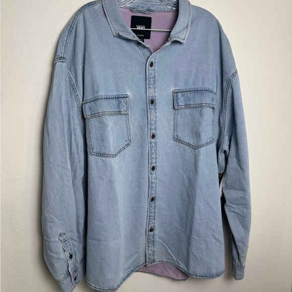 Vans thick Jean Chambray Denim  Loose Fit Shirt XXL 2XL button down - Picture 1 of 6